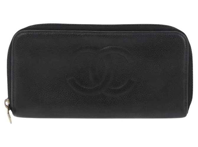 CHANEL Portafoglio Lungo Pelle Caviar Nera CC Auth bs33480 Nero - vista 13