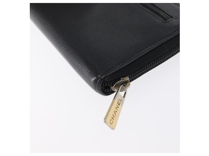 CHANEL Portafoglio Lungo Pelle Caviar Nera CC Auth bs33480 Nero - vista 16