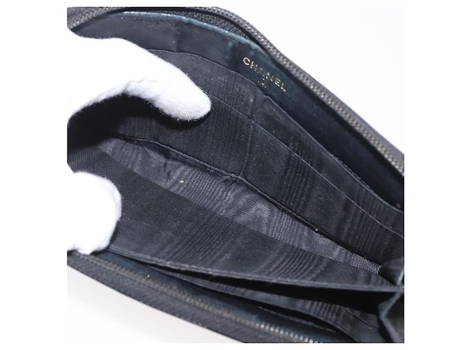 CHANEL Portafoglio Lungo Pelle Caviar Nera CC Auth bs33480 Nero - vista 17