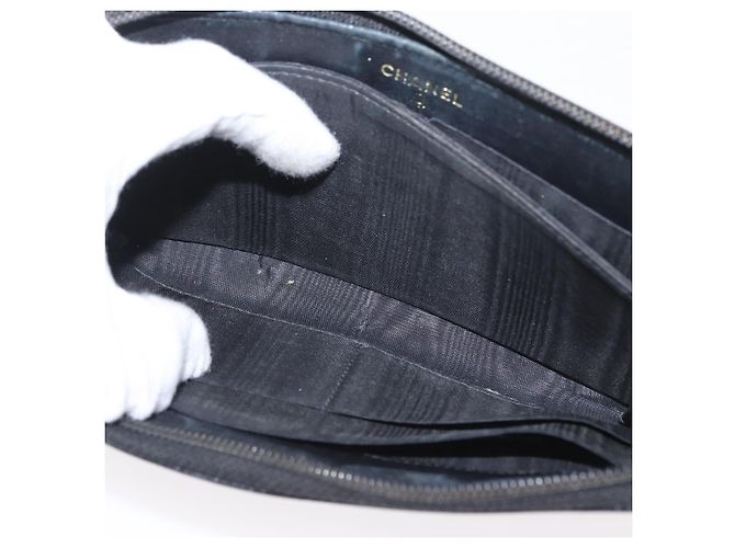 CHANEL Portafoglio Lungo Pelle Caviar Nera CC Auth bs33480 Nero - vista 19