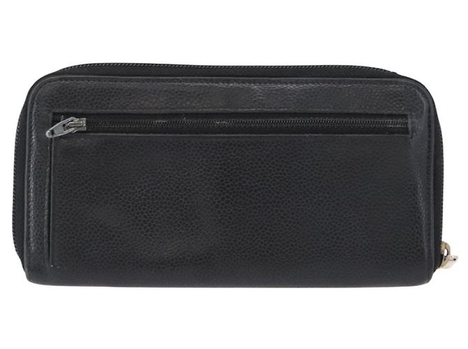 CHANEL Portafoglio Lungo Pelle Caviar Nera CC Auth bs33480 Nero - vista 2