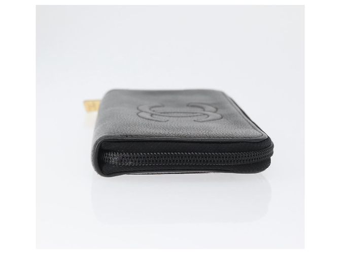 CHANEL Portafoglio Lungo Pelle Caviar Nera CC Auth bs33480 Nero - vista 3