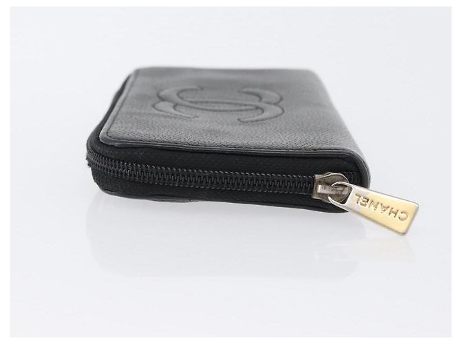 CHANEL Portafoglio Lungo Pelle Caviar Nera CC Auth bs33480 Nero - vista 4