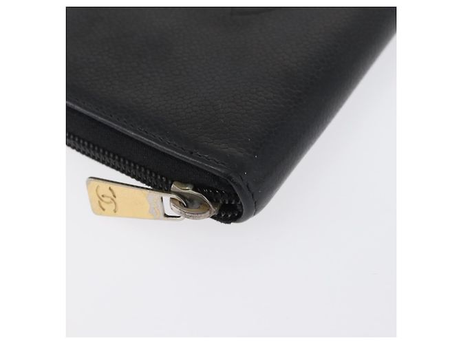 CHANEL Portafoglio Lungo Pelle Caviar Nera CC Auth bs33480 Nero - vista 7