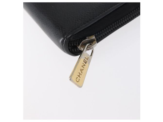 CHANEL Portafoglio Lungo Pelle Caviar Nera CC Auth bs33480 Nero - vista 8