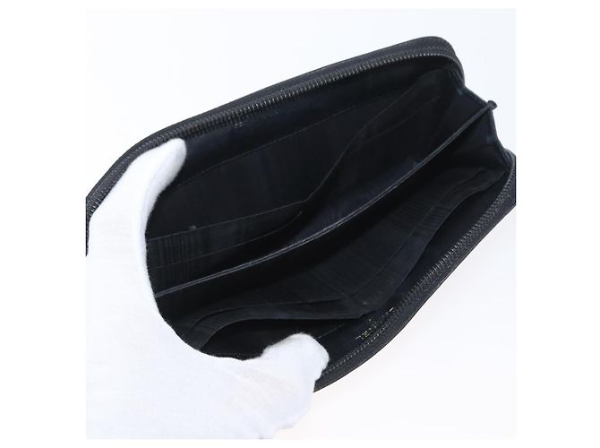 CHANEL Portafoglio Lungo Pelle Caviar Nera CC Auth bs33480 Nero - vista 9