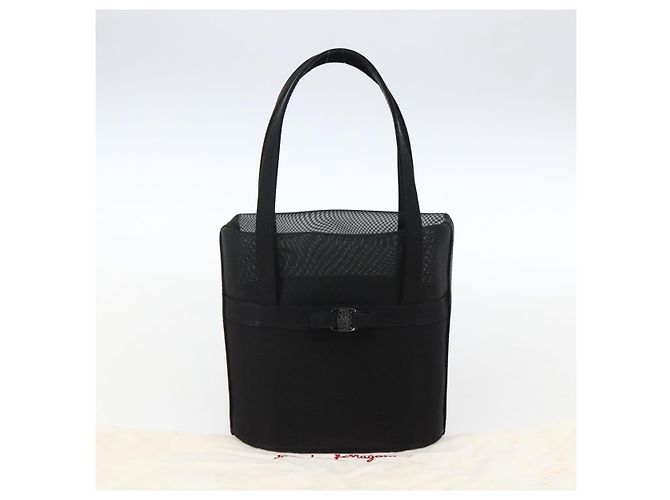 Borsa a rete nera Auth 173466 di Salvatore Ferragamo Nero - vista 12