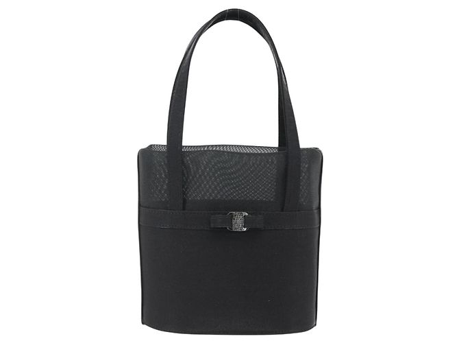 Borsa a rete nera Auth 173466 di Salvatore Ferragamo Nero - vista 13