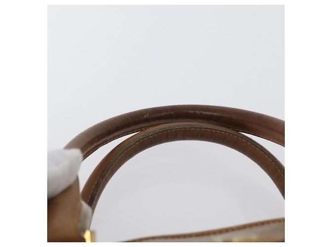 Céline Borsa a mano in tela Macadam CELINE PVC Beige Oro Auth 173485 D'oro - vista 14