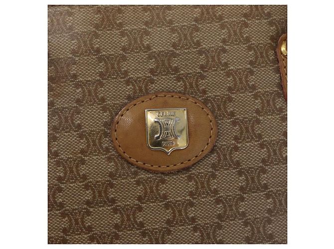 Céline Borsa a mano in tela Macadam CELINE PVC Beige Oro Auth 173485 D'oro - vista 18