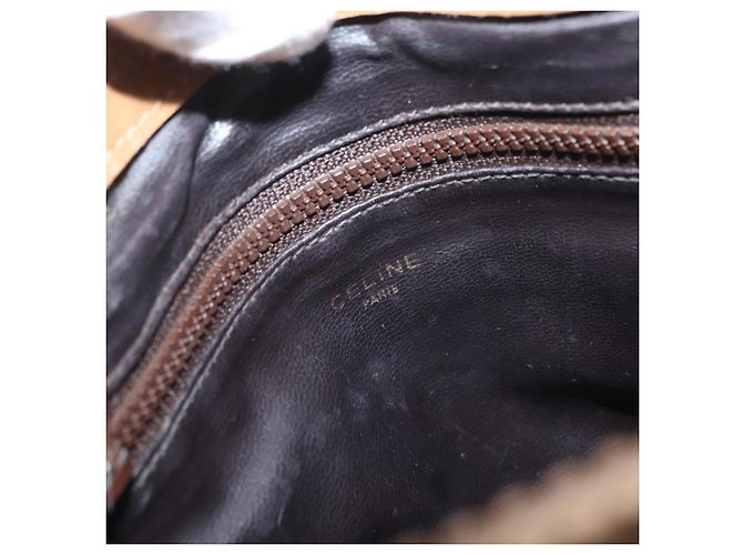 Céline Borsa a mano in tela Macadam CELINE PVC Beige Oro Auth 173485 D'oro - vista 19