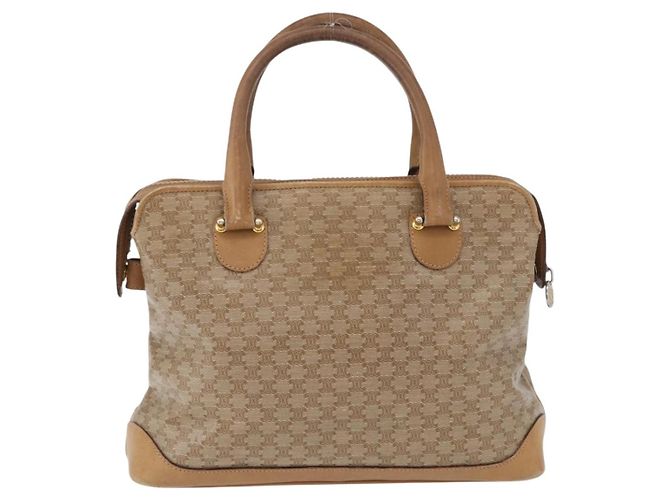 Céline Borsa a mano in tela Macadam CELINE PVC Beige Oro Auth 173485 D'oro - vista 2
