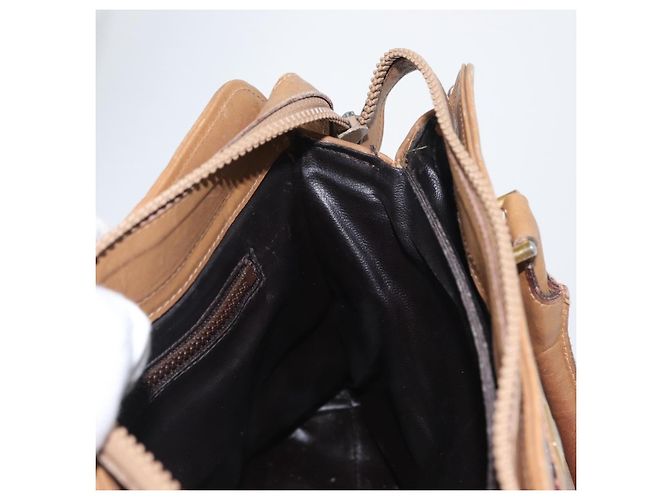 Céline Borsa a mano in tela Macadam CELINE PVC Beige Oro Auth 173485 D'oro - vista 20