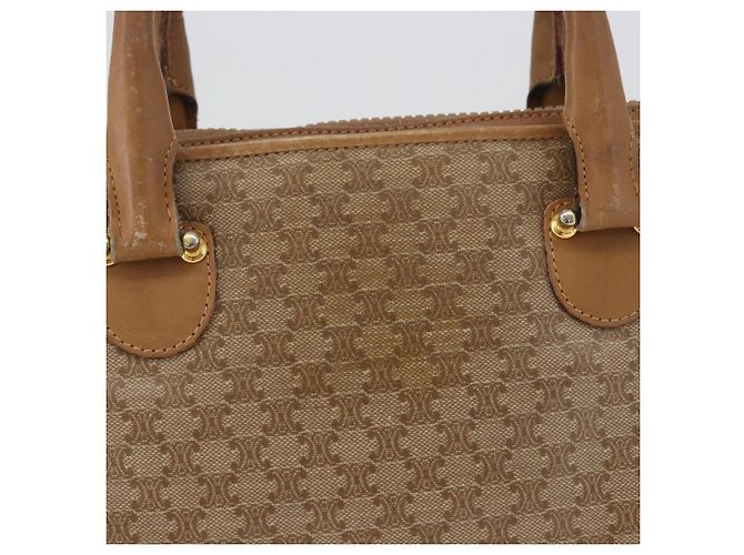 Céline Borsa a mano in tela Macadam CELINE PVC Beige Oro Auth 173485 D'oro - vista 3
