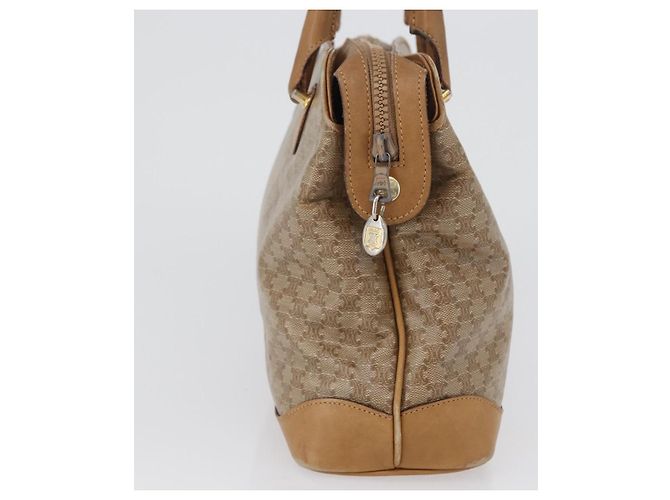 Céline Borsa a mano in tela Macadam CELINE PVC Beige Oro Auth 173485 D'oro - vista 5