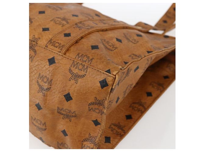 Borsa tote MCM Logogram Vicetos PVC Marrone Oro Auth 172275 D'oro - vista 10
