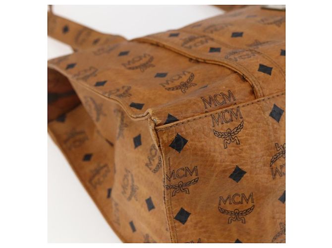 Borsa tote MCM Logogram Vicetos PVC Marrone Oro Auth 172275 D'oro - vista 11