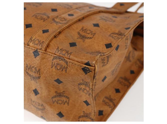 Borsa tote MCM Logogram Vicetos PVC Marrone Oro Auth 172275 D'oro - vista 12