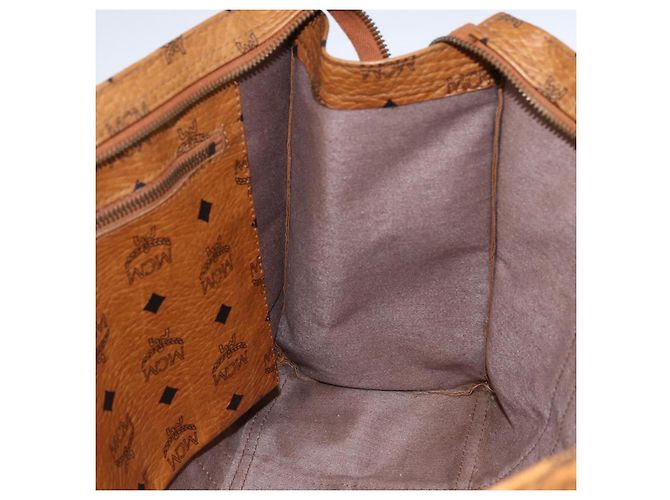 Borsa tote MCM Logogram Vicetos PVC Marrone Oro Auth 172275 D'oro - vista 17