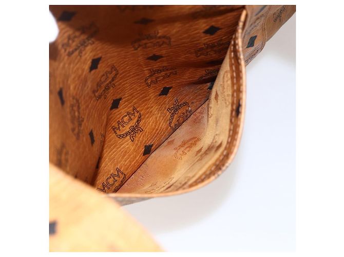 Borsa tote MCM Logogram Vicetos PVC Marrone Oro Auth 172275 D'oro - vista 21