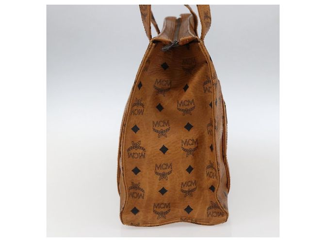 Borsa tote MCM Logogram Vicetos PVC Marrone Oro Auth 172275 D'oro - vista 4