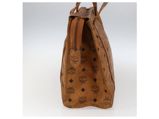 Borsa tote MCM Logogram Vicetos PVC Marrone Oro Auth 172275 D'oro - vista 5