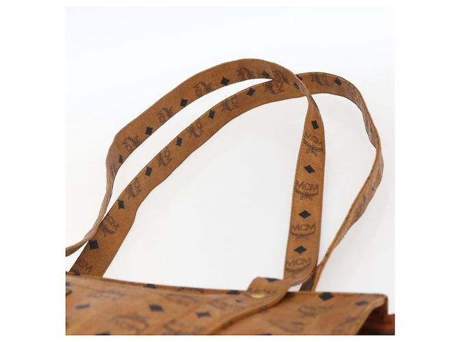 Borsa tote MCM Logogram Vicetos PVC Marrone Oro Auth 172275 D'oro - vista 8
