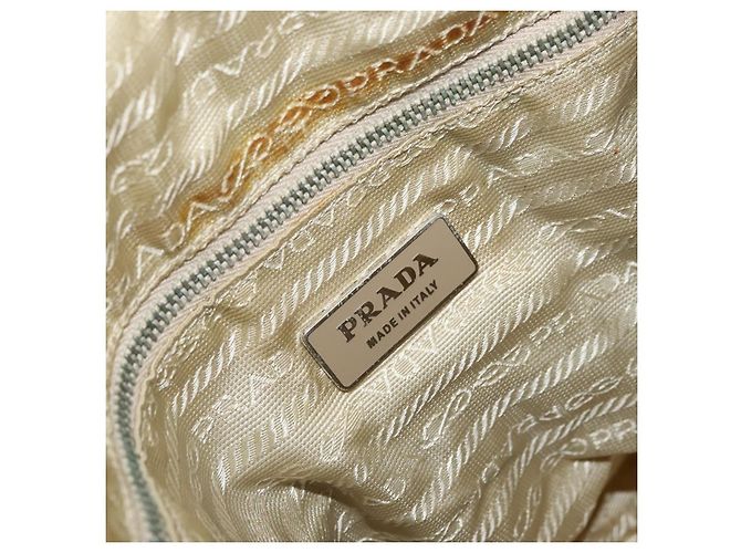Borsa a Spalla PRADA Nylon Avorio Argento Autentica ep13428 Crudo - vista 10