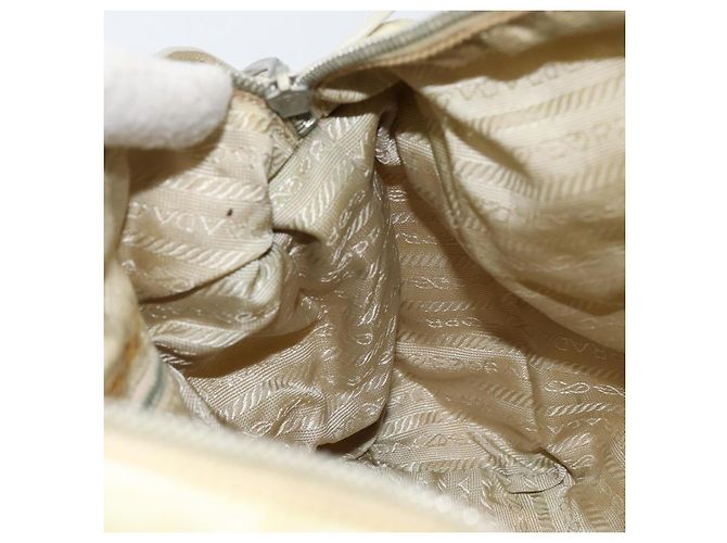 Borsa a Spalla PRADA Nylon Avorio Argento Autentica ep13428 Crudo - vista 19