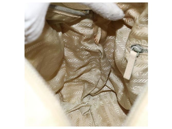 Borsa a Spalla PRADA Nylon Avorio Argento Autentica ep13428 Crudo - vista 20