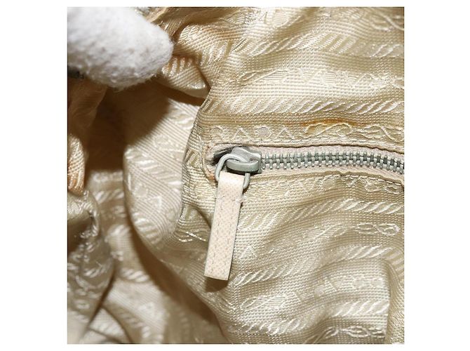 Borsa a Spalla PRADA Nylon Avorio Argento Autentica ep13428 Crudo - vista 21