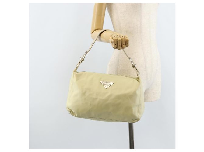 Borsa a Spalla PRADA Nylon Avorio Argento Autentica ep13428 Crudo - vista 23