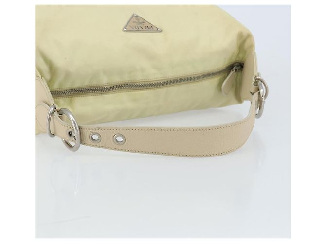 Borsa a Spalla PRADA Nylon Avorio Argento Autentica ep13428 Crudo - vista 7