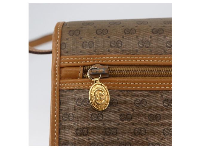 Gucci Borsa a Spalla Micro GG Supreme PVC Beige Oro 004 58 0264 Auth ep13447 D'oro - vista 14