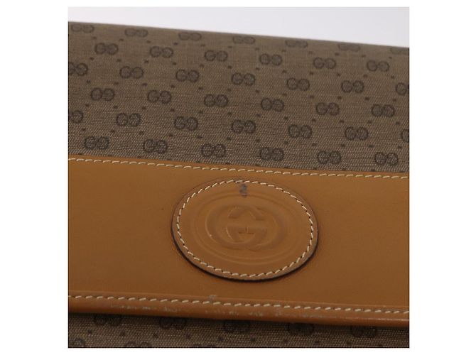Gucci Borsa a Spalla Micro GG Supreme PVC Beige Oro 004 58 0264 Auth ep13447 D'oro - vista 15