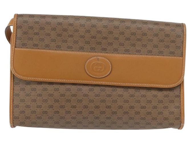 Gucci Borsa a Spalla Micro GG Supreme PVC Beige Oro 004 58 0264 Auth ep13447 D'oro - vista 2