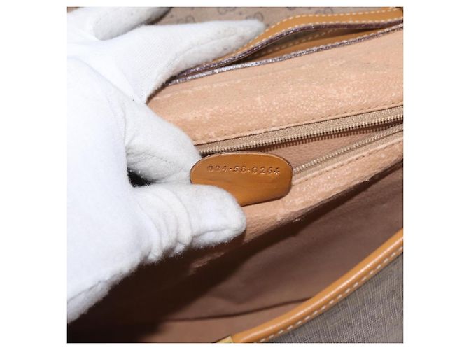 Gucci Borsa a Spalla Micro GG Supreme PVC Beige Oro 004 58 0264 Auth ep13447 D'oro - vista 23