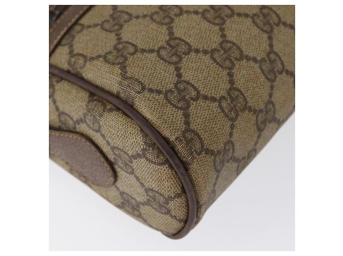Borsa a Spalla Gucci GG Supreme Web Sherry Line PVC Beige Oro Auth 172270 D'oro - vista 11
