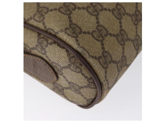Borsa a Spalla Gucci GG Supreme Web Sherry Line PVC Beige Oro Auth 172270 D'oro - vista 13