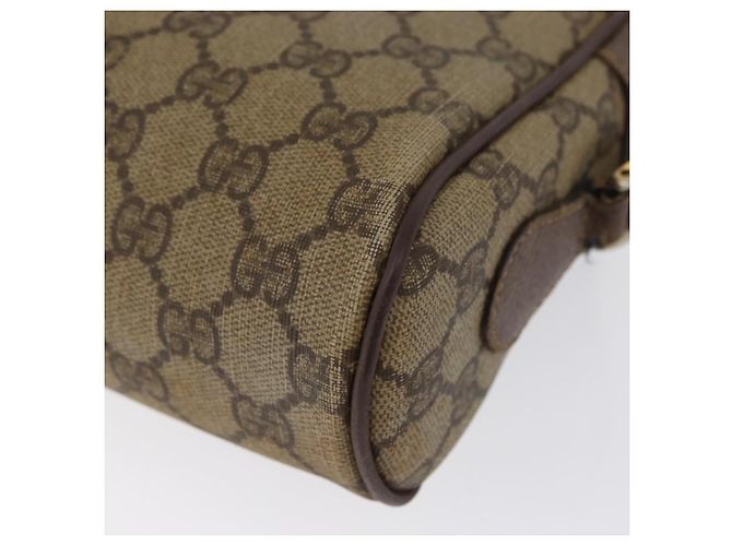 Borsa a Spalla Gucci GG Supreme Web Sherry Line PVC Beige Oro Auth 172270 D'oro - vista 14