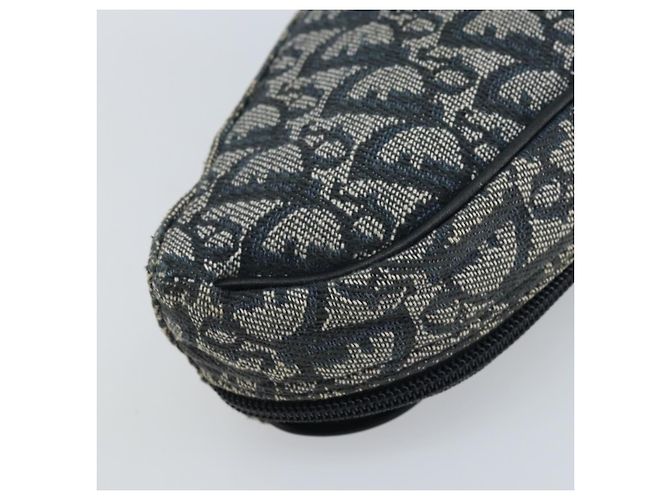 Pochette in tela Trotter Christian Dior blu navy oro Auth 173140 - vista 11