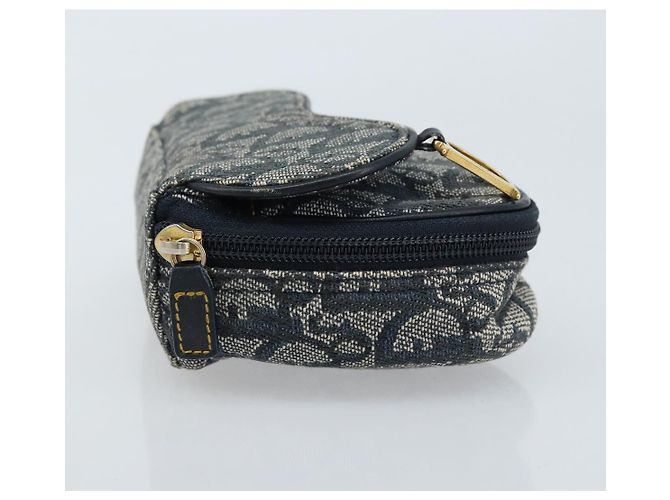 Pochette in tela Trotter Christian Dior blu navy oro Auth 173140 - vista 5