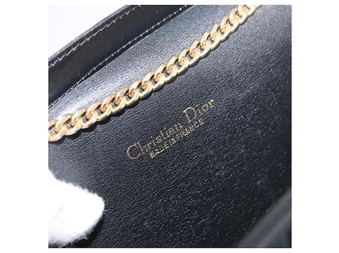 Borsa a spalla in tela Trotter Christian Dior nera e oro Auth mr2080 Nero D'oro - vista 16