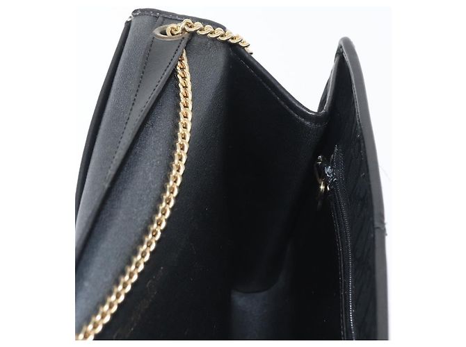 Borsa a spalla in tela Trotter Christian Dior nera e oro Auth mr2080 Nero D'oro - vista 18