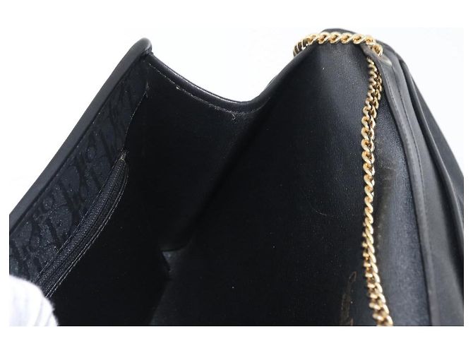 Borsa a spalla in tela Trotter Christian Dior nera e oro Auth mr2080 Nero D'oro - vista 19