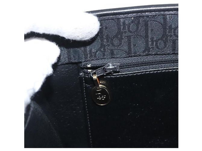 Borsa a spalla in tela Trotter Christian Dior nera e oro Auth mr2080 Nero D'oro - vista 20