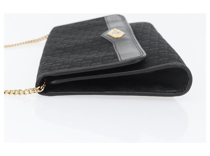 Borsa a spalla in tela Trotter Christian Dior nera e oro Auth mr2080 Nero D'oro - vista 5