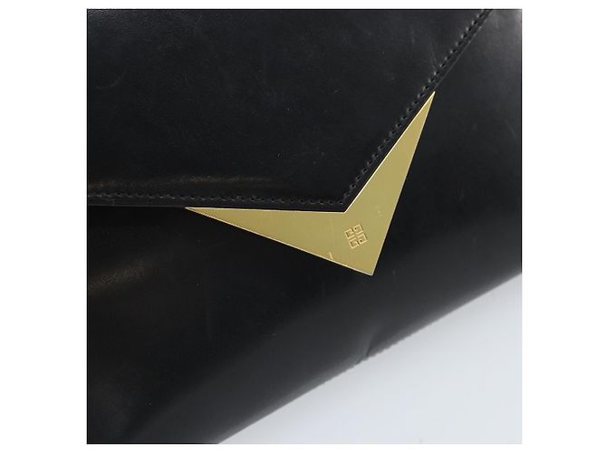 Givenchy Borsa a mano con catena in pelle nera e oro Auth 172216 Nero D'oro - vista 17
