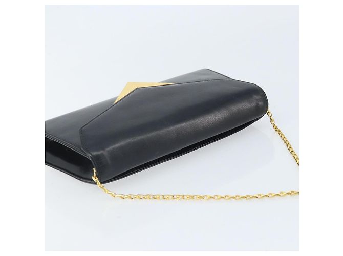 Givenchy Borsa a mano con catena in pelle nera e oro Auth 172216 Nero D'oro - vista 6