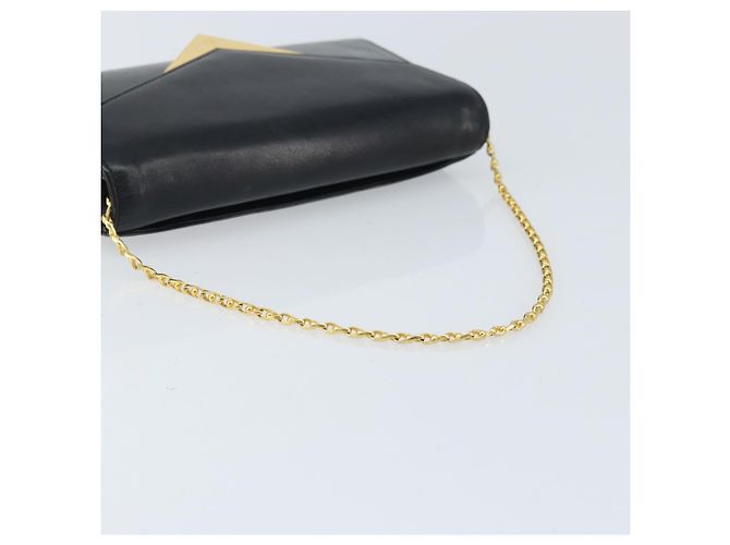 Givenchy Borsa a mano con catena in pelle nera e oro Auth 172216 Nero D'oro - vista 7